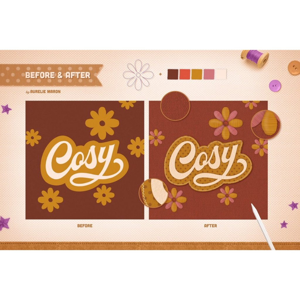 Procreate iOS & MacOSX【T265】 Textile Lettering Toolkit for Procreate