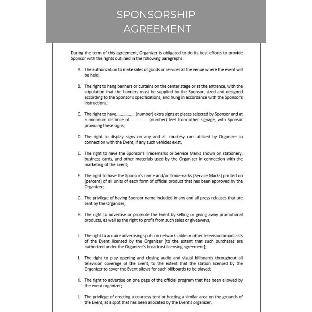 SPONSORSHIP AGREEMENT