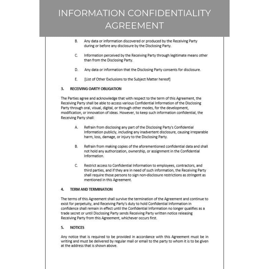 INFORMATION CONFIDENTIALITY AGREEMENT