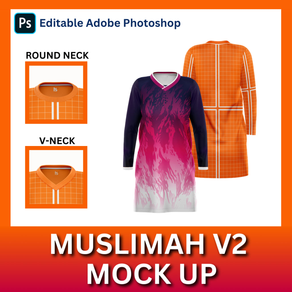 Mockup Muslimah Version 2/3 (ON/OFF HANGER) - Shirt Mockup / Template | Photoshop (PSD)