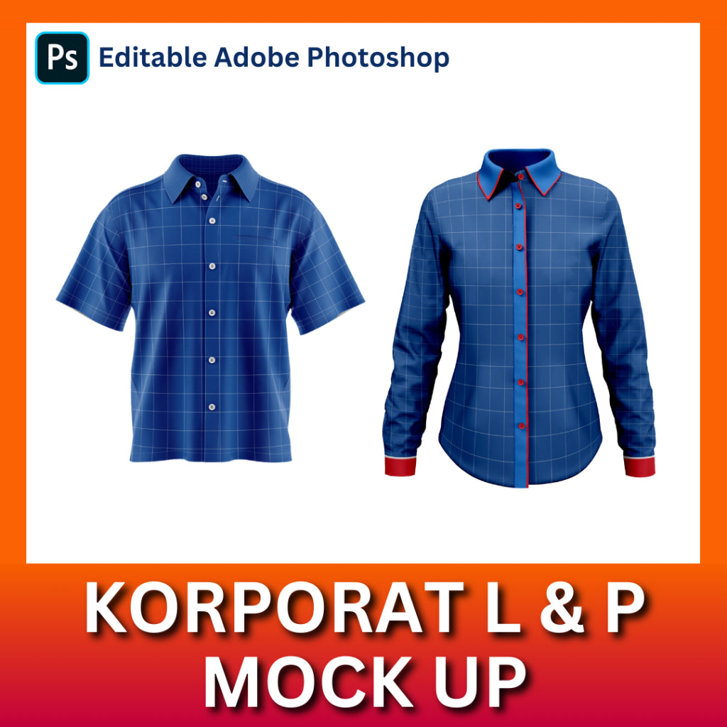 Mockup Korporat Lelaki & Perempuan/wanita - Kemeja Mockup - Korporat Wanita | Corporate Mockup | Photoshop (PSD by