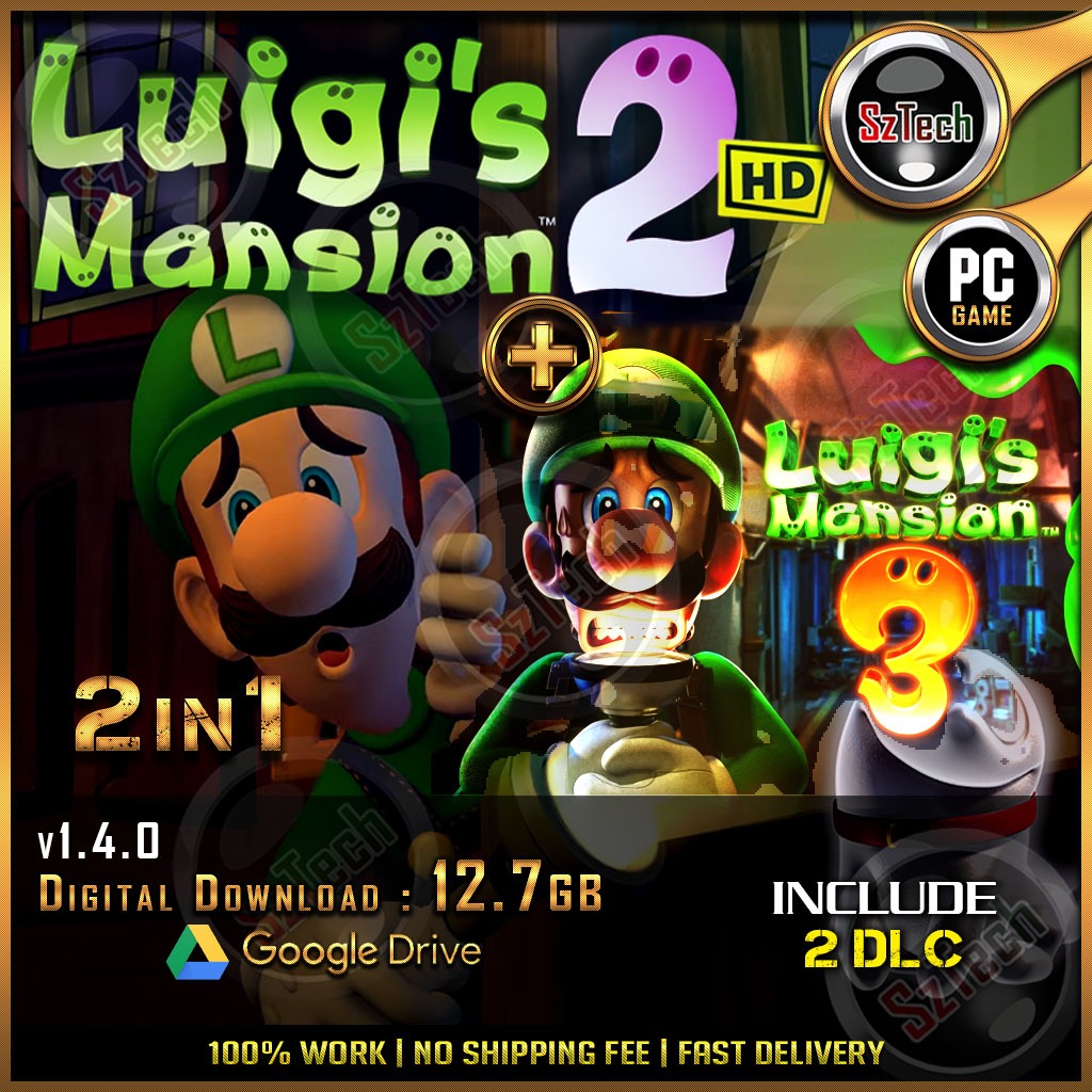Luigi's Mansion 2 HD | Luigi's Mansion 3 | 2in1 [ PC/Laptop GAME ]Action-Adventure GameYuzu EmulatorNintendo Switch