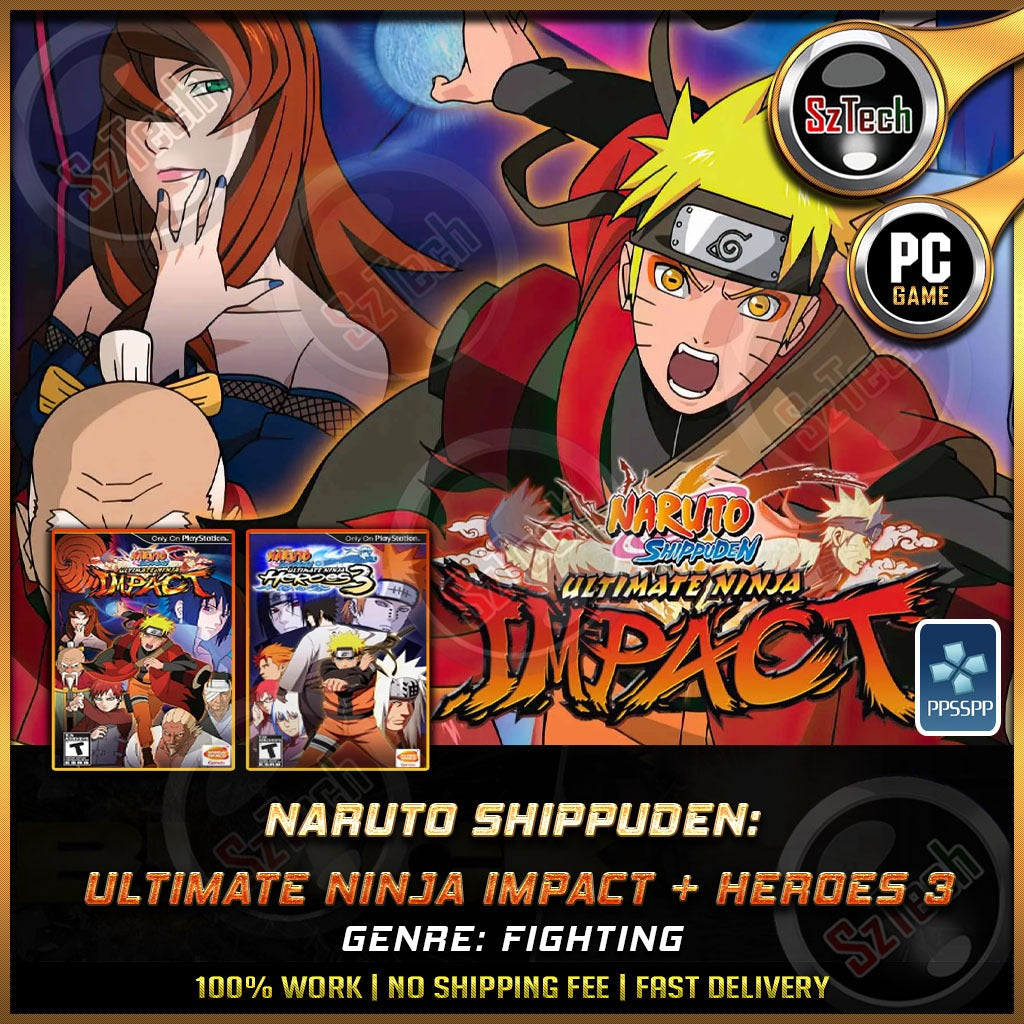Naruto Shippuden - Ultimate Ninja Impact | Heroes 3 [ PC/Laptop GAME] Offline GamesFightingNarutoPPSSPP Emulator