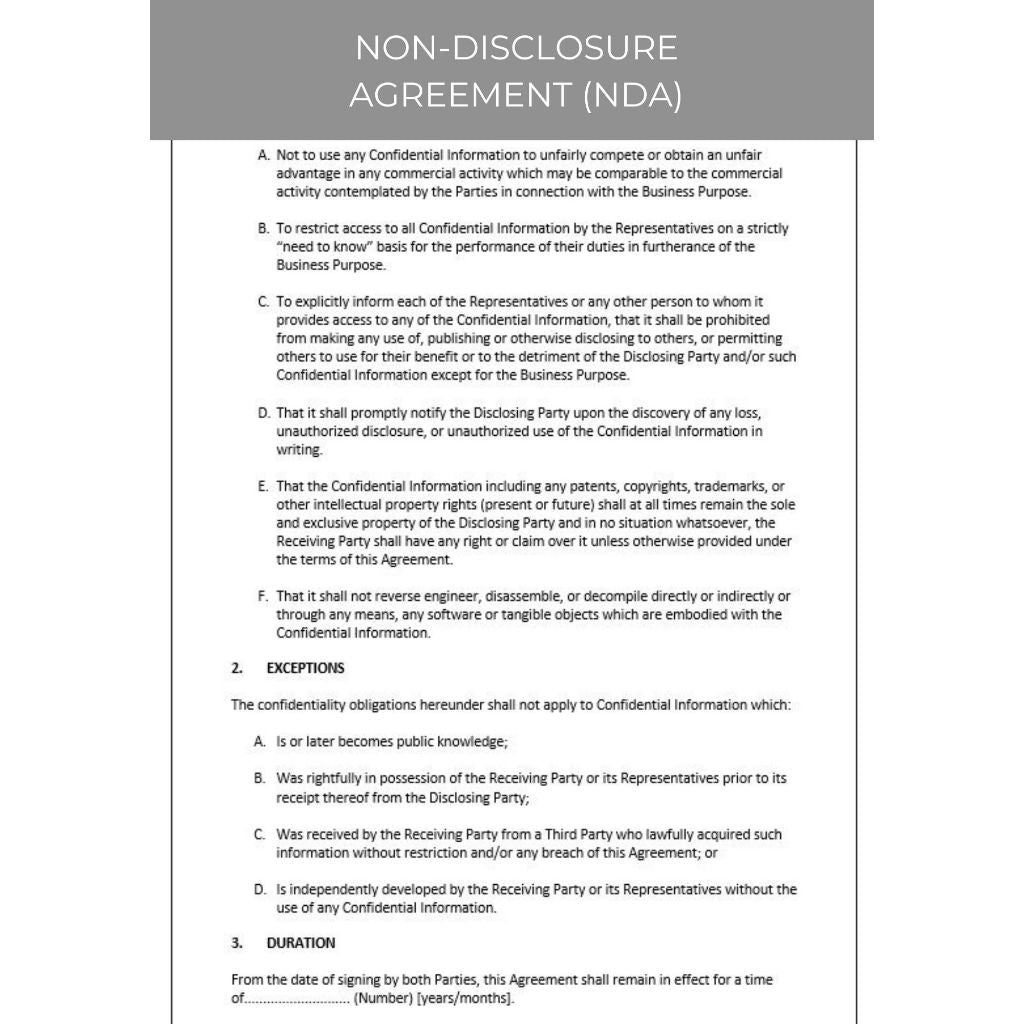 NON-DISCLOSURE AGREEMENT (NDA)