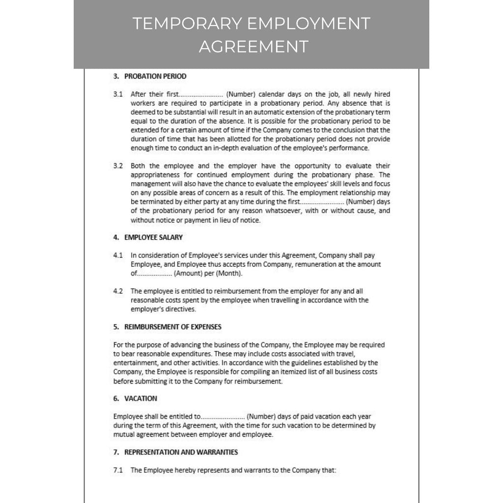 TEMPORARY EMPLOYMENT AGREEMENT