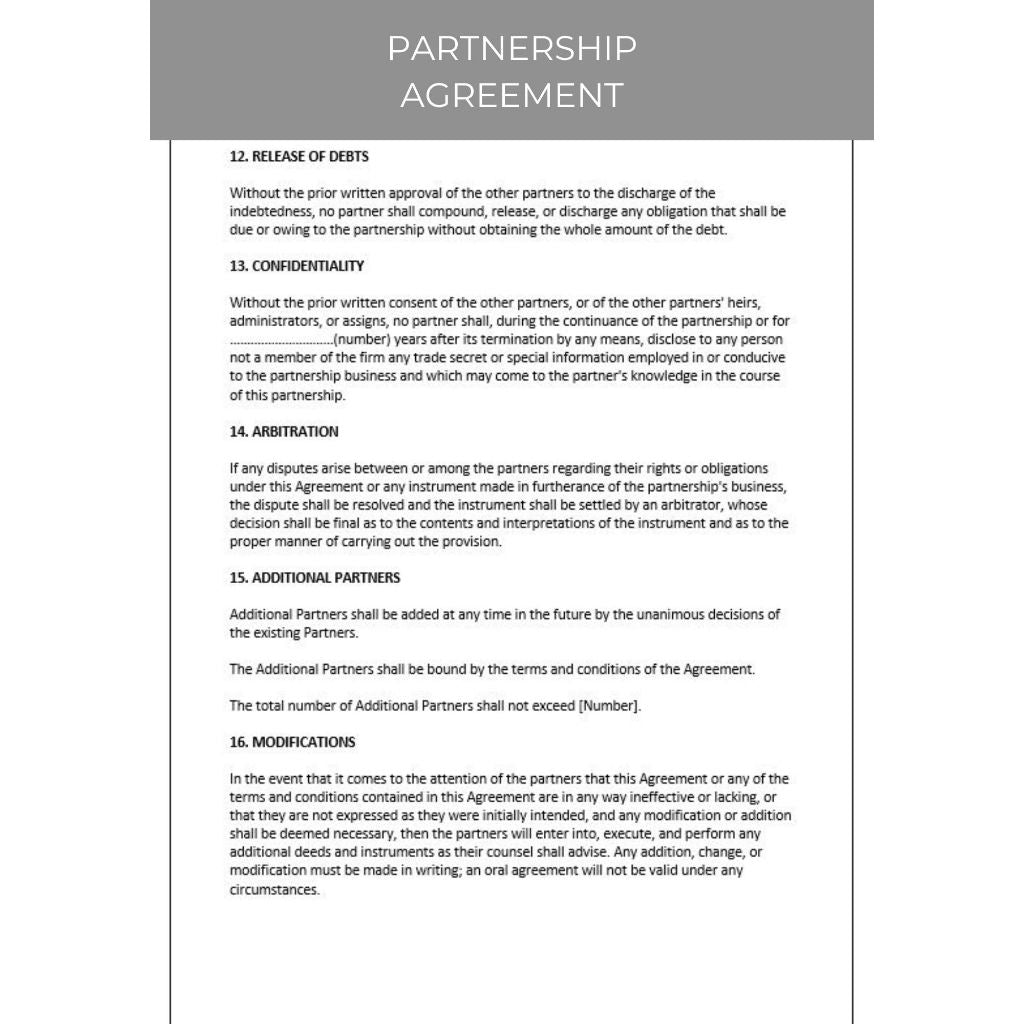 PARTNERSHIP AGREEMENT