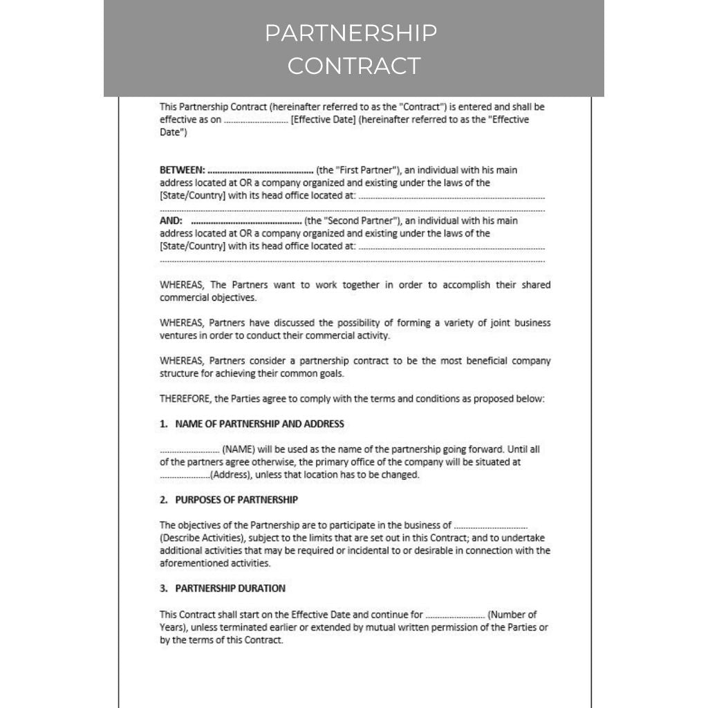 PARTNERSHIP CONTRACT