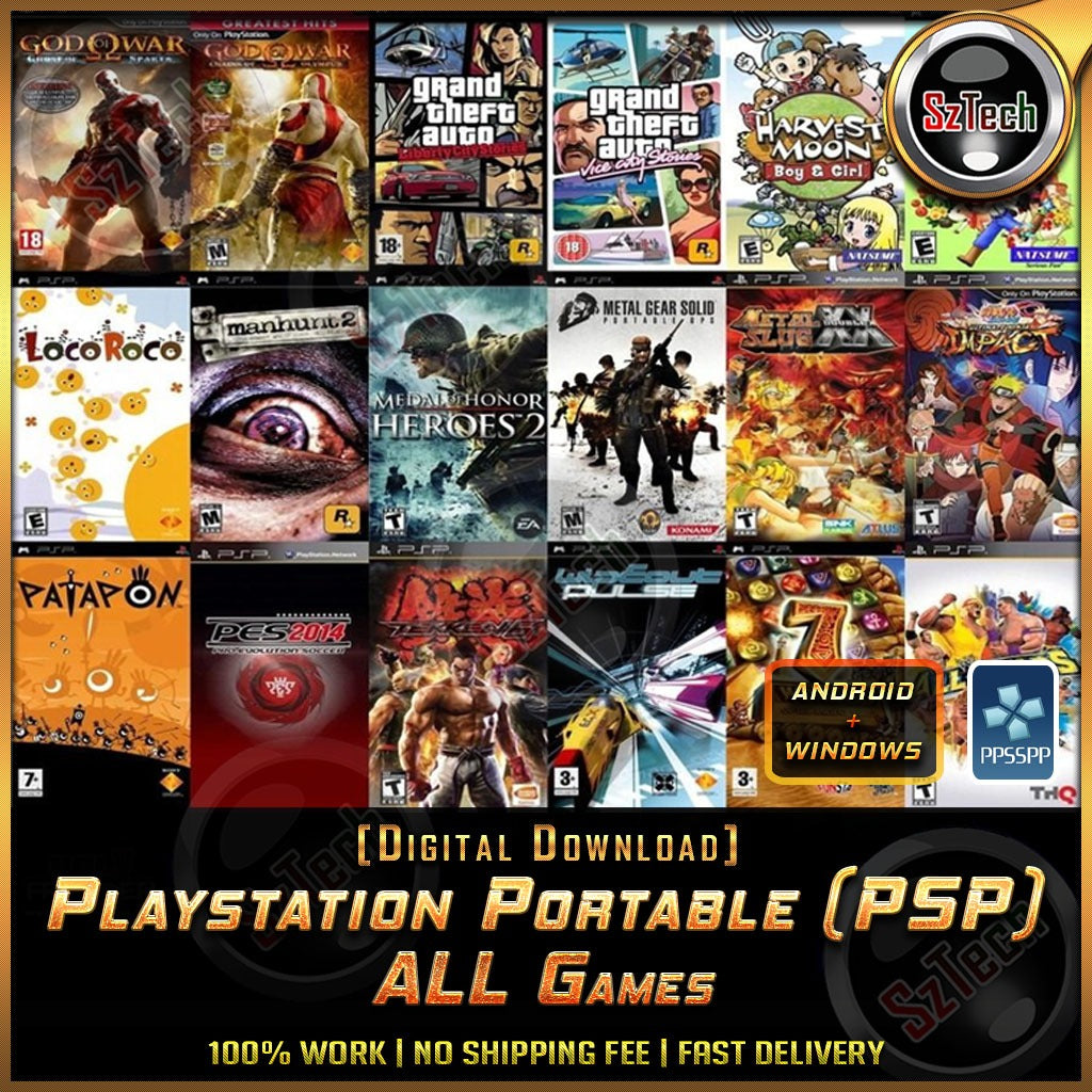 PlayStation Portable PSP All Games [ Game for PC/Laptop/Android Phone ] Offline GamesPPSSPP Emulator
