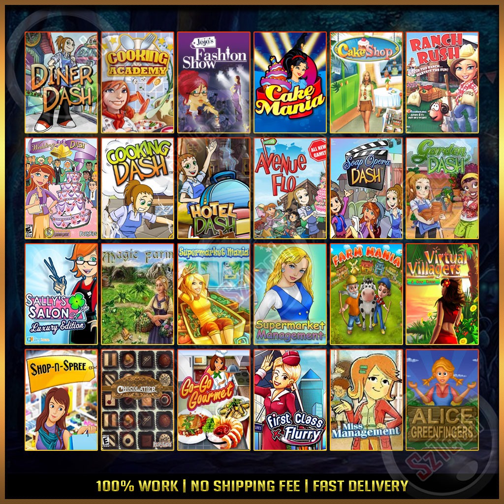 80 IN 1 Games [PC GAME]  [ DIGITAL DOWNLOAD]  Time Management Diner dash Cooking Academy JoJo's Fashion Chocolatier