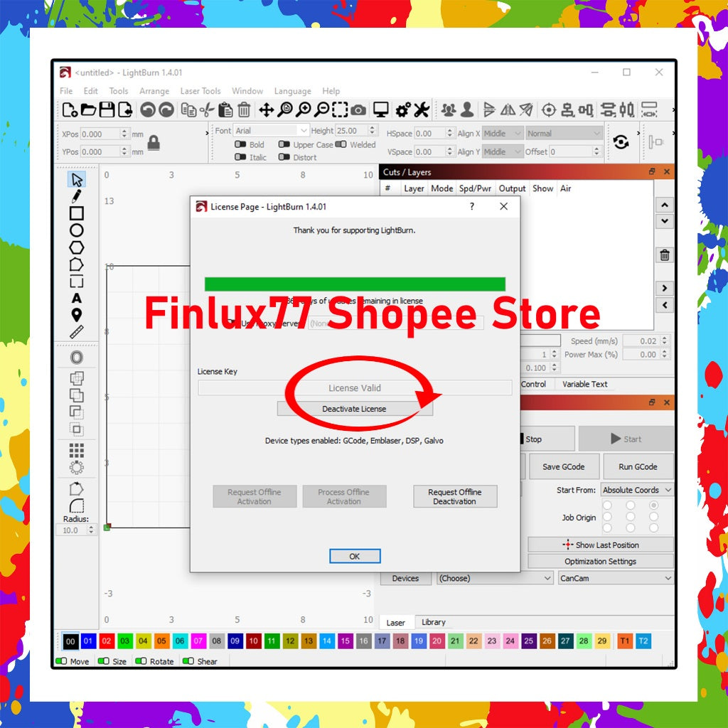 [SELF REDEEM] LightBurn v2.0.3 Latest 2025 Laser Cutter Software For Windows (64-Bit)