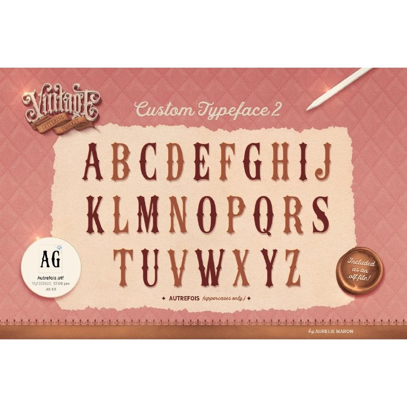 Procreate iOS & MacOSX【T269】 Vintage Lettering Toolkit