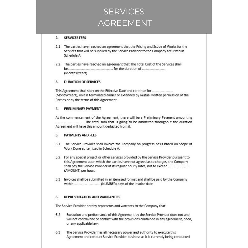 SERVICE AGREEMENT DOCUMENT