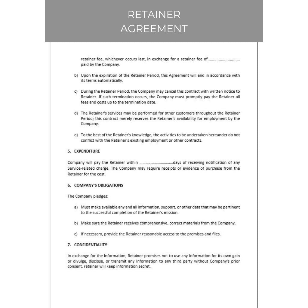 RETAINER AGREEMENT DOCUMENT