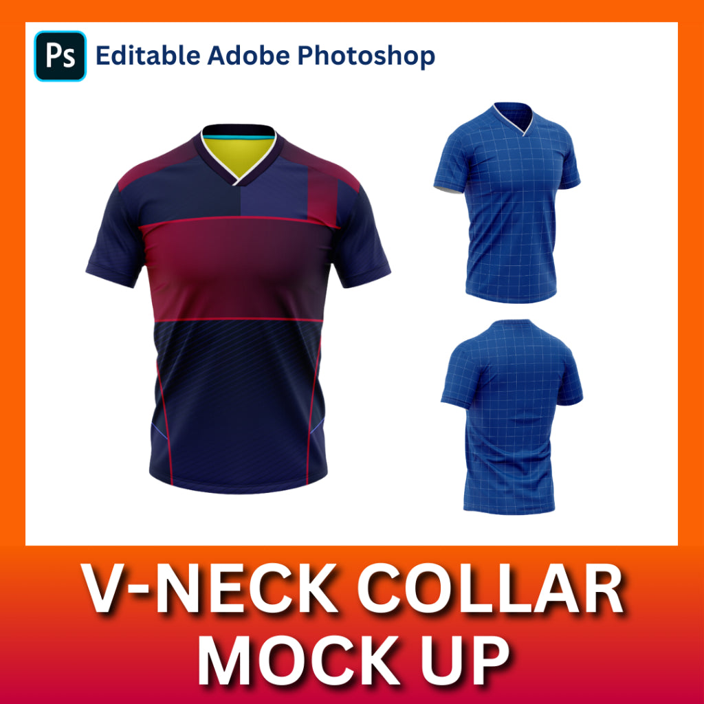 Mockup Vneck Jersey - Shirt Mockup / Template | Photoshop (PSD)