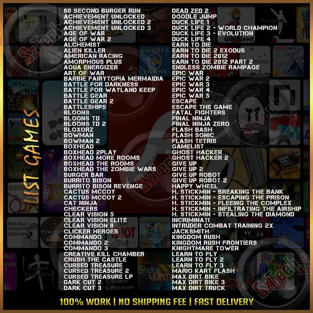 200 Flash Games [PC GAME][ DIGITAL DOWNLOAD]Incriminati Papa's Freezeria Skull Kid Super Mario Whack Your Boss Bow Man