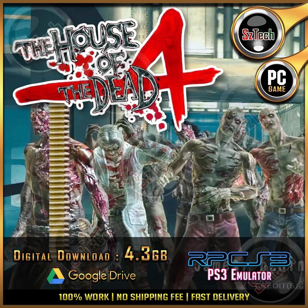 House of the Dead 4 [ PC/Laptop GAME] Offline Games Light-gun shooter - Survival horrorRPCS3 Emulator