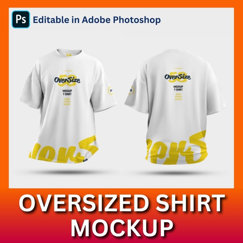 Mockup Oversized Shirt | Baju Oversized Mockup | Photoshop (PSD)