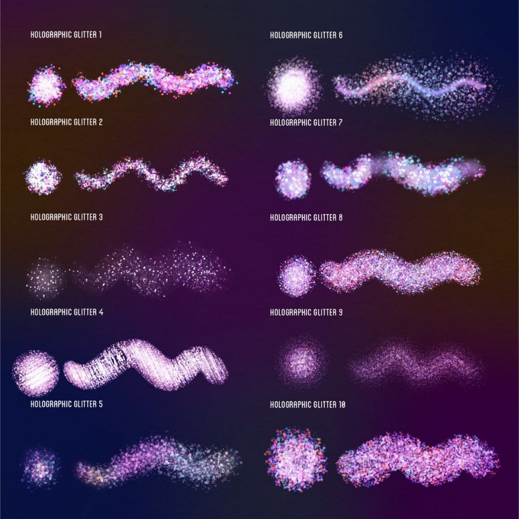 Procreate iOS & MacOSX【T258】 Holographic Brushes for Procreate