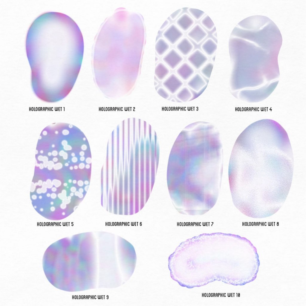 Procreate iOS & MacOSX【T258】 Holographic Brushes for Procreate