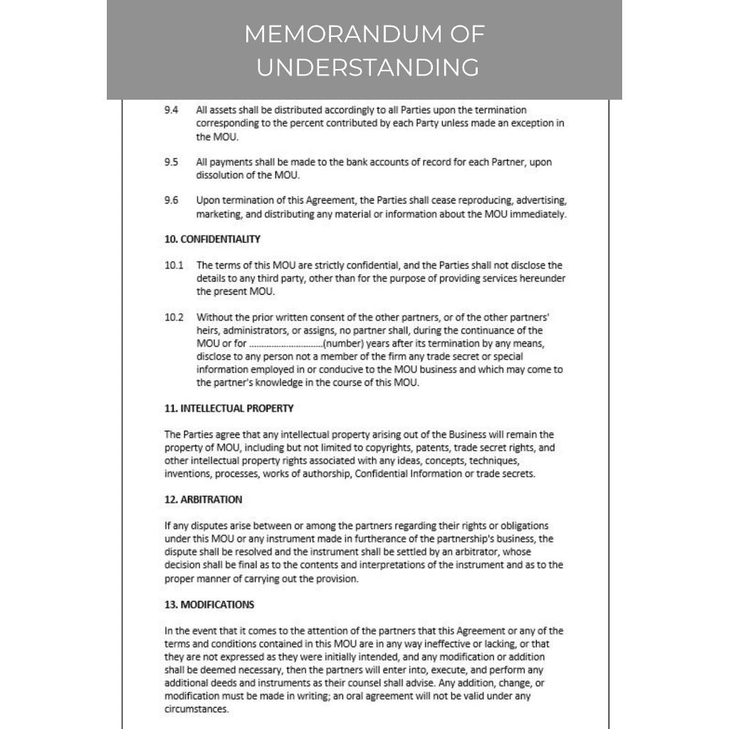 MEMORANDUM OF UNDERSTANDING