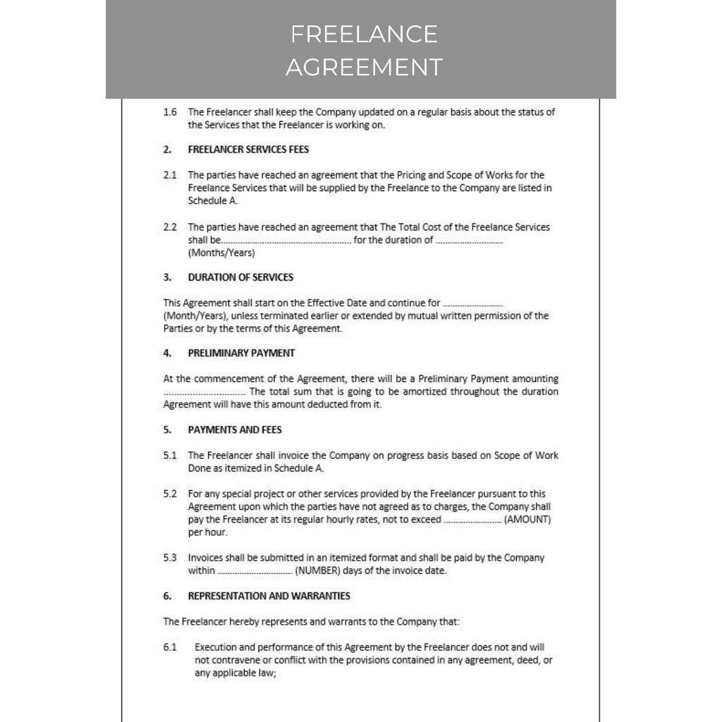 FREELANCE AGREEMENT DOCUMENT