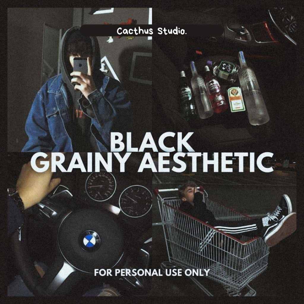 Black Grainy Aesthetic | Lightroom Mobile Preset (iOS & Android)