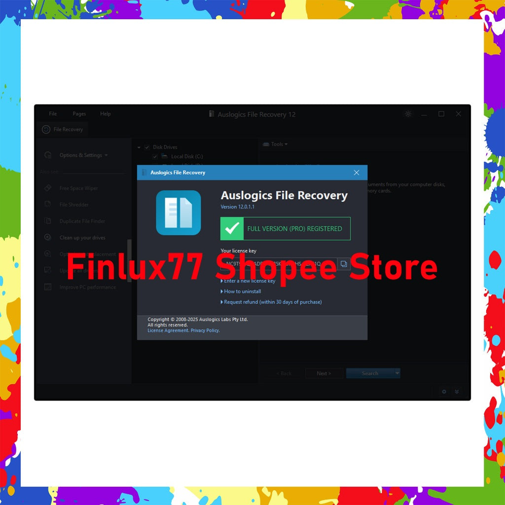 [SELF REDEEM] Auslogics File Recovery v12.0 Latest 2025 Lifetime For Windows