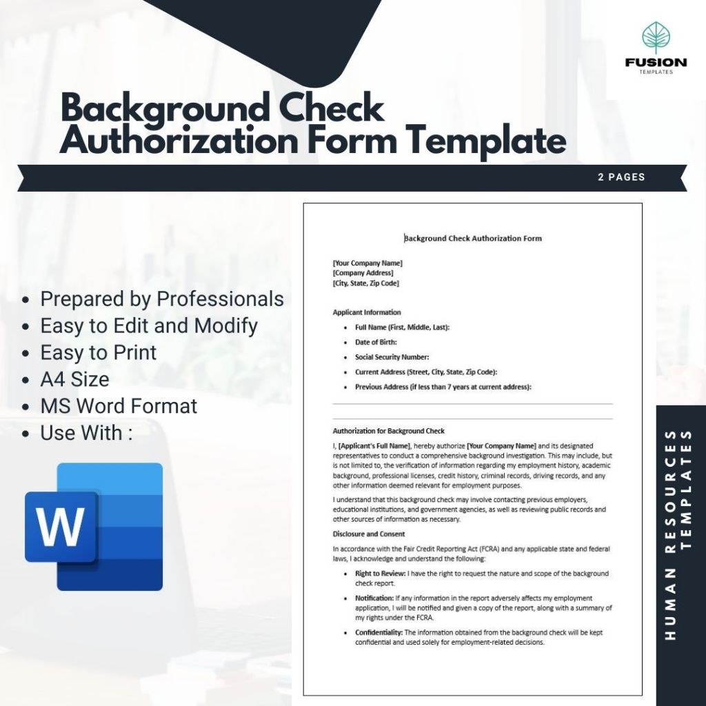 Background Check Authorization Template