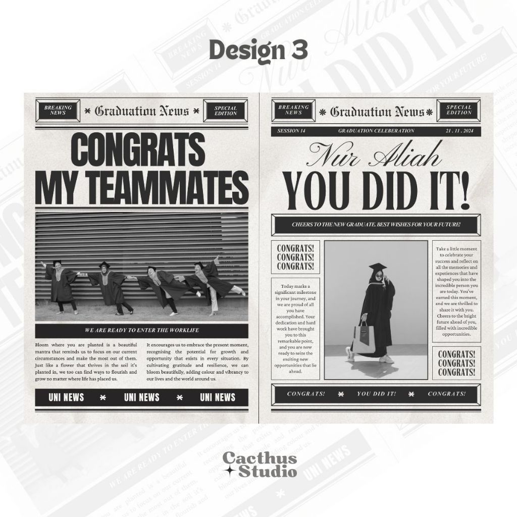 Newspaper Props Graduation Template | Convocation | Konvokasyen