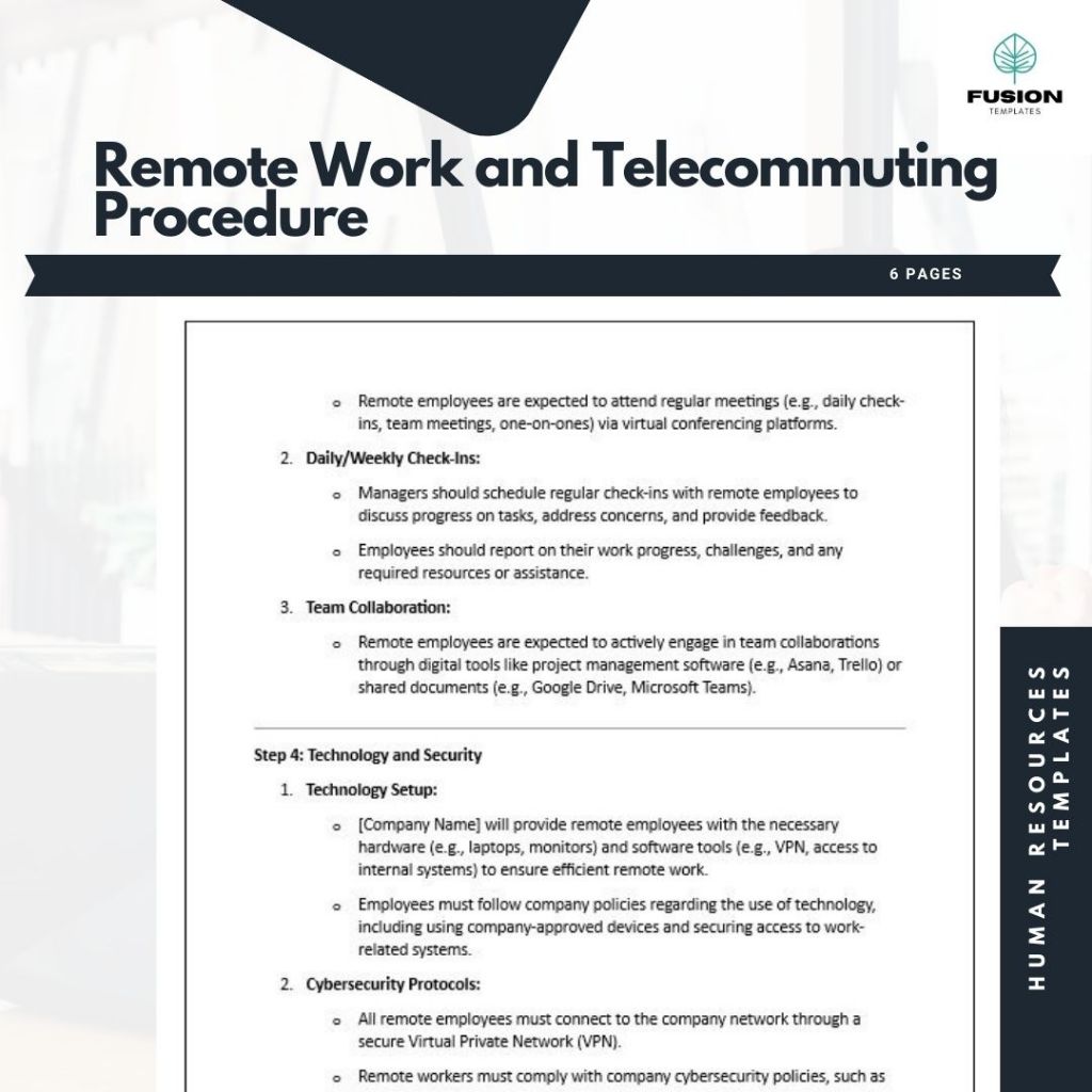 Remote Work and Telecommuting Procedure Template