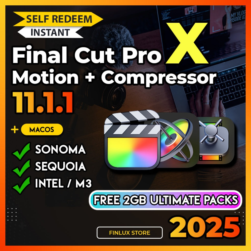 [BUNDLE] Final Cut Pro v11.1.1 + Motion v5.10 + Compressor v4.10.1 McOS Sequoia ️ Lifetime For McOS