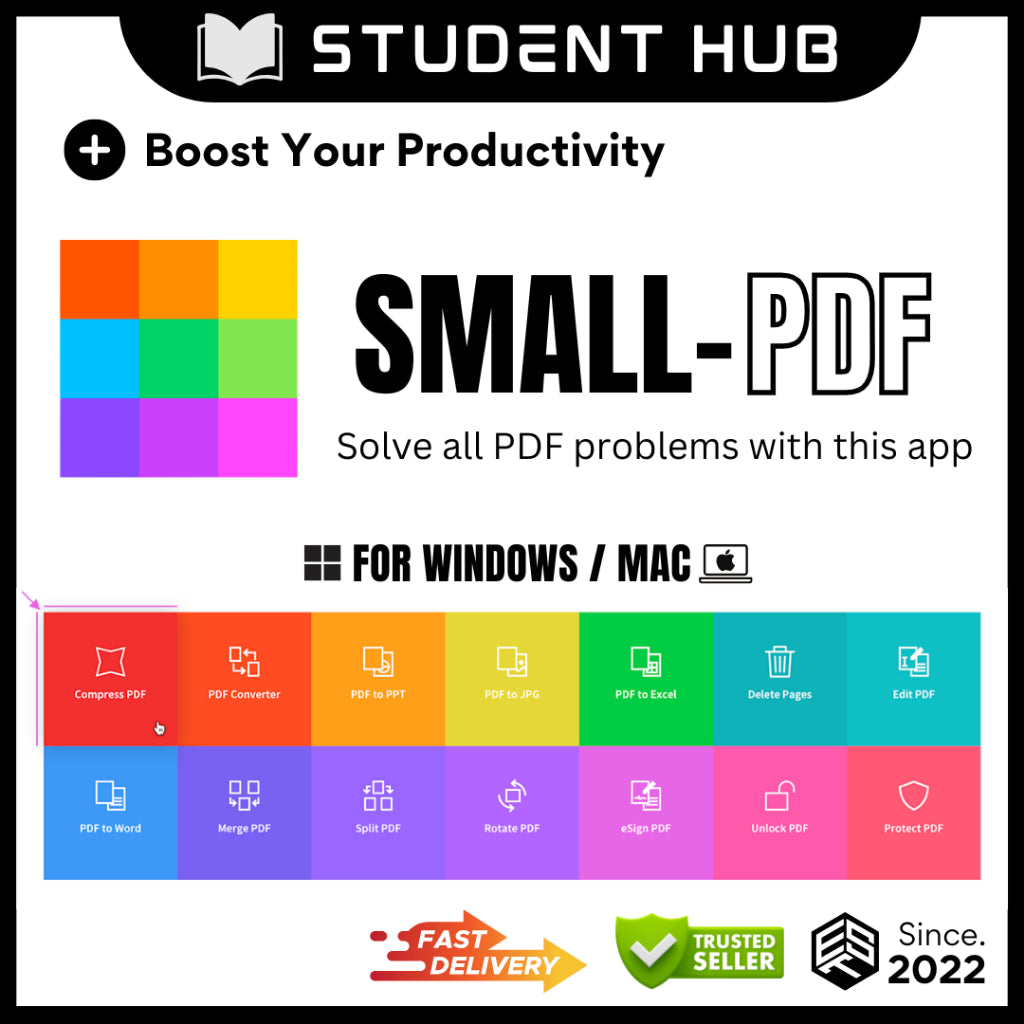 Smallpdf PRO - Mac, Windows, Linux Edit, Compress and Convert PDF WITH FULL WARRANTY