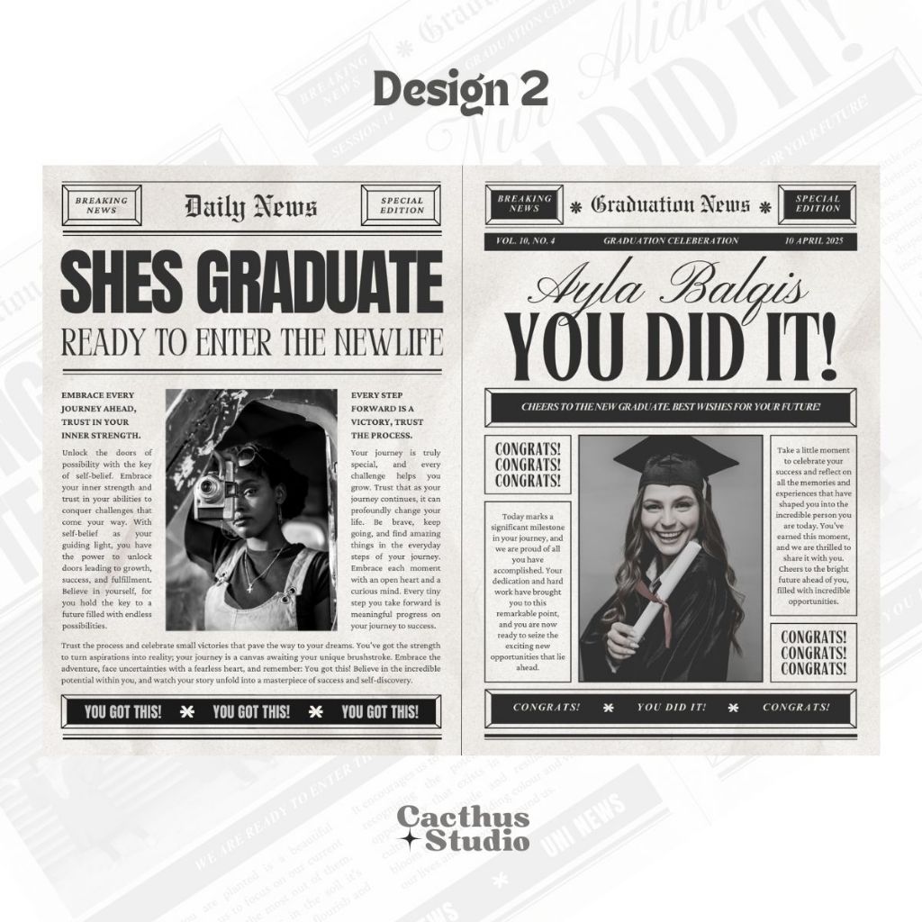 Newspaper Props Graduation Template | Convocation | Konvokasyen