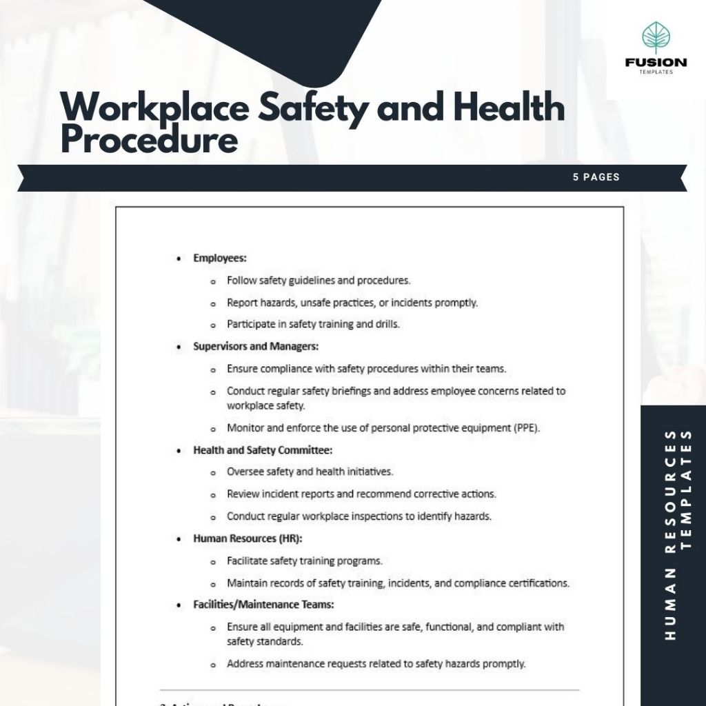Workplace Safety and Health Procedure Template