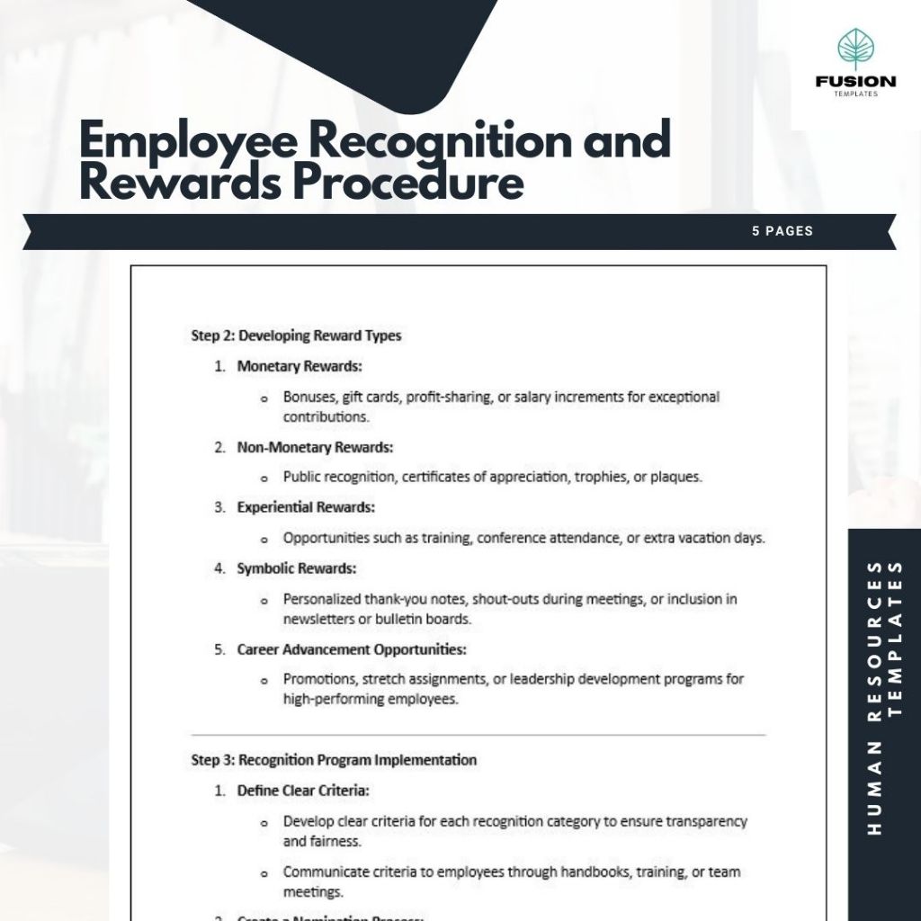 Employee Recognition and Rewards Procedure