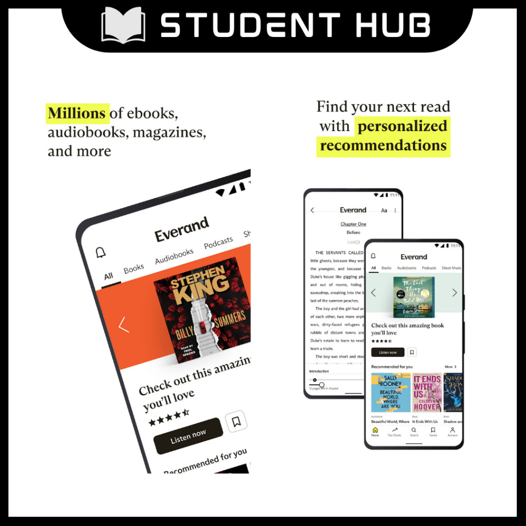 Everand Premium Account: Ebooks and audiobooks Articles Documents Autorenewal with Instant Delivery