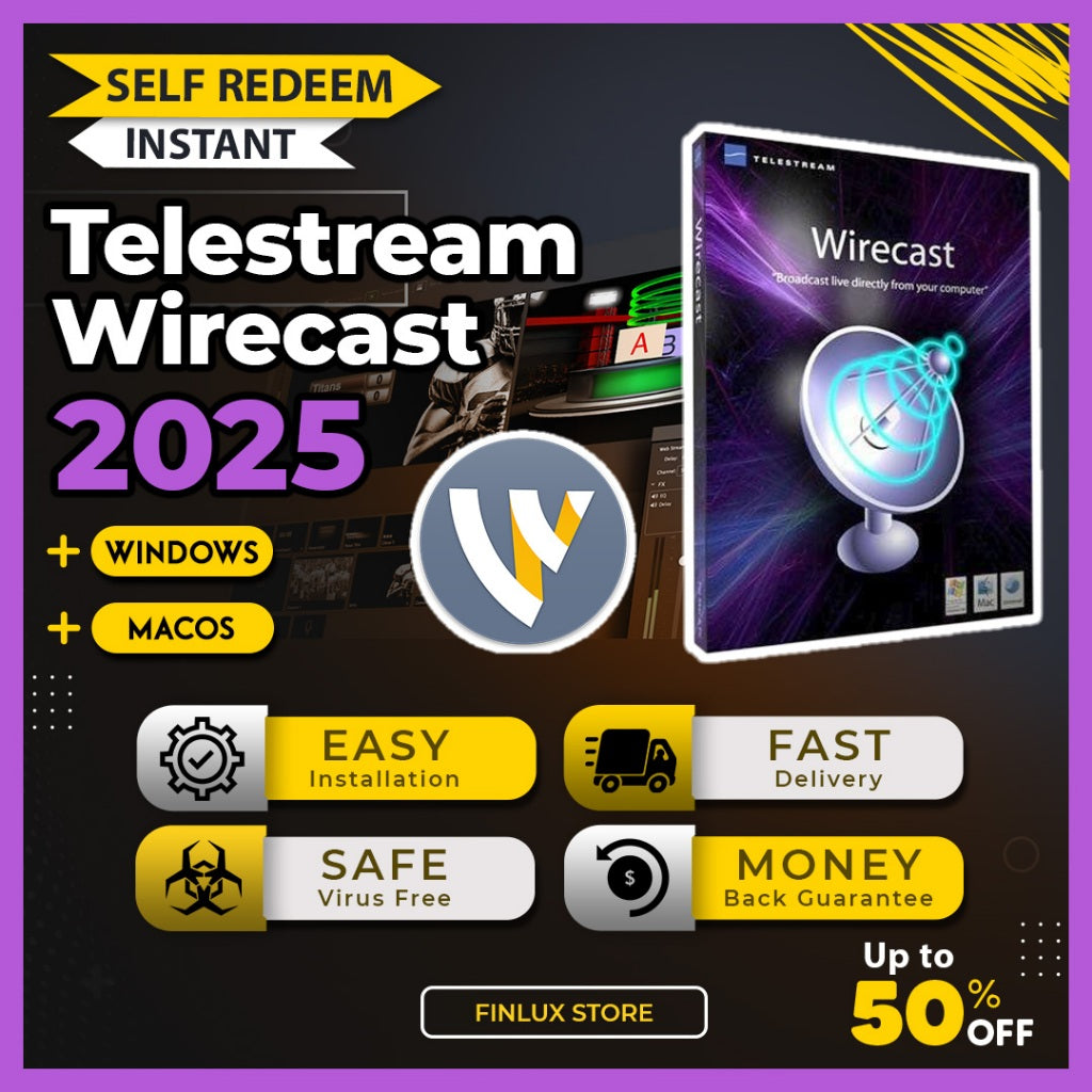 [SELF REDEEM] Telestream Wirecast Pro Lifetime For Windows & MacOS | Streaming software