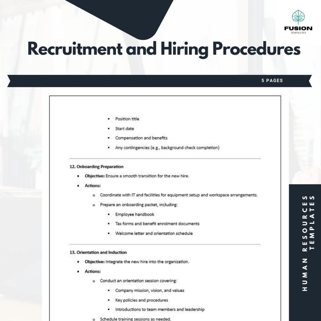 Recruitment and Hiring Procedures Template
