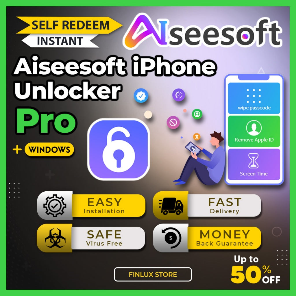 [SELF REDEEM] Aiseesoft iPhone Unlocker v2.1.72 Latest 2025 For Windows | Unlock iOs Passcode Password Apple ID