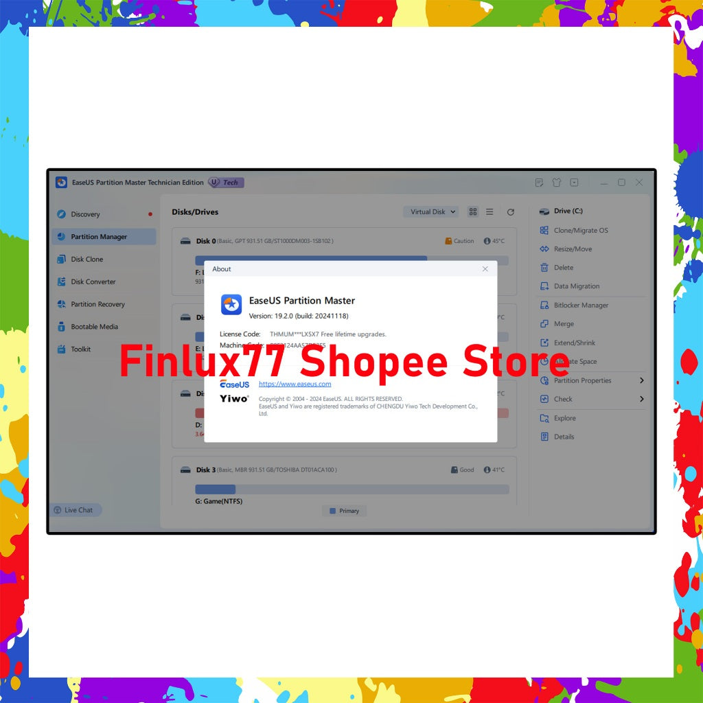 [SELF REDEEM] EaseUS Partition Master v19.15 Latest 2025 Unlimited Edition Lifetime For Windows