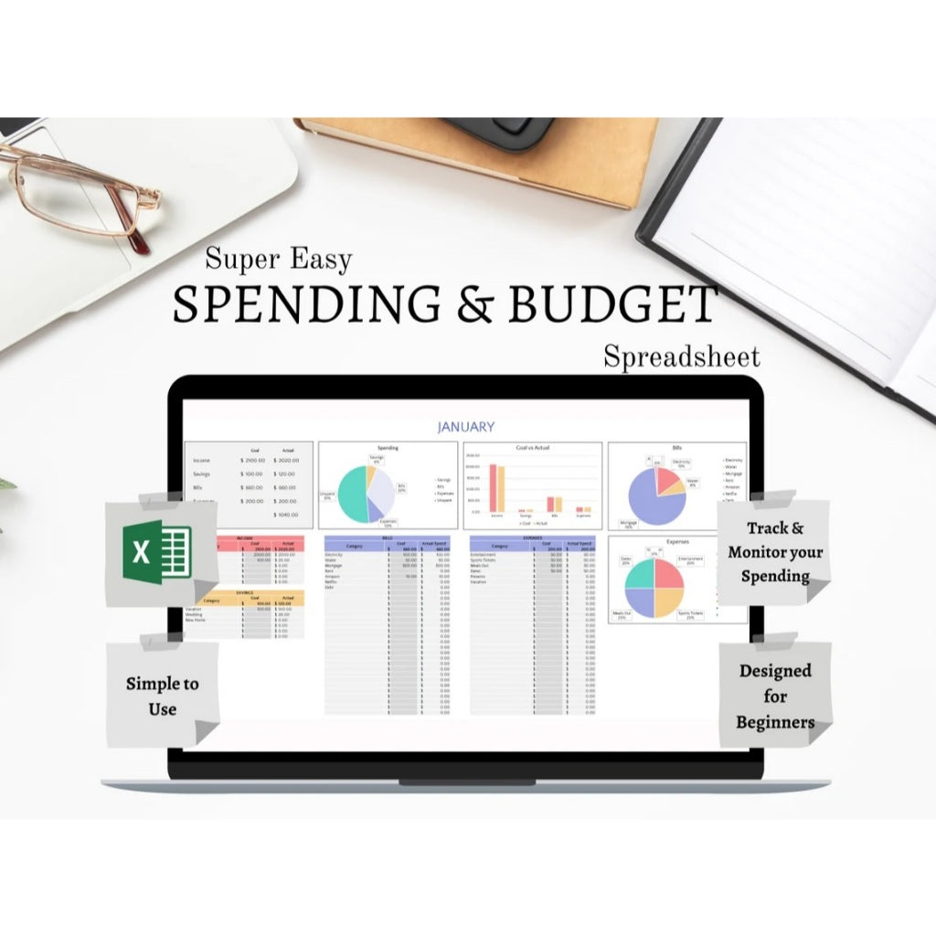 Automated Personal Budget Planner Excel Template – Monthly Expense Tracker, Savings & Income Spreadsheet
