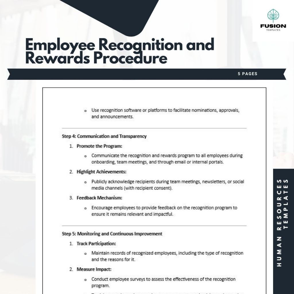 Employee Recognition and Rewards Procedure