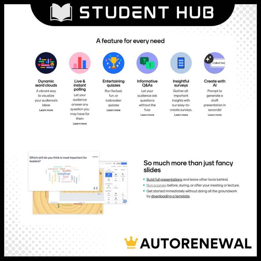 Mentimeter PRO Premium account | iOS | Android | PC | MacOS | iPadOS | Interactive Presentation Tool