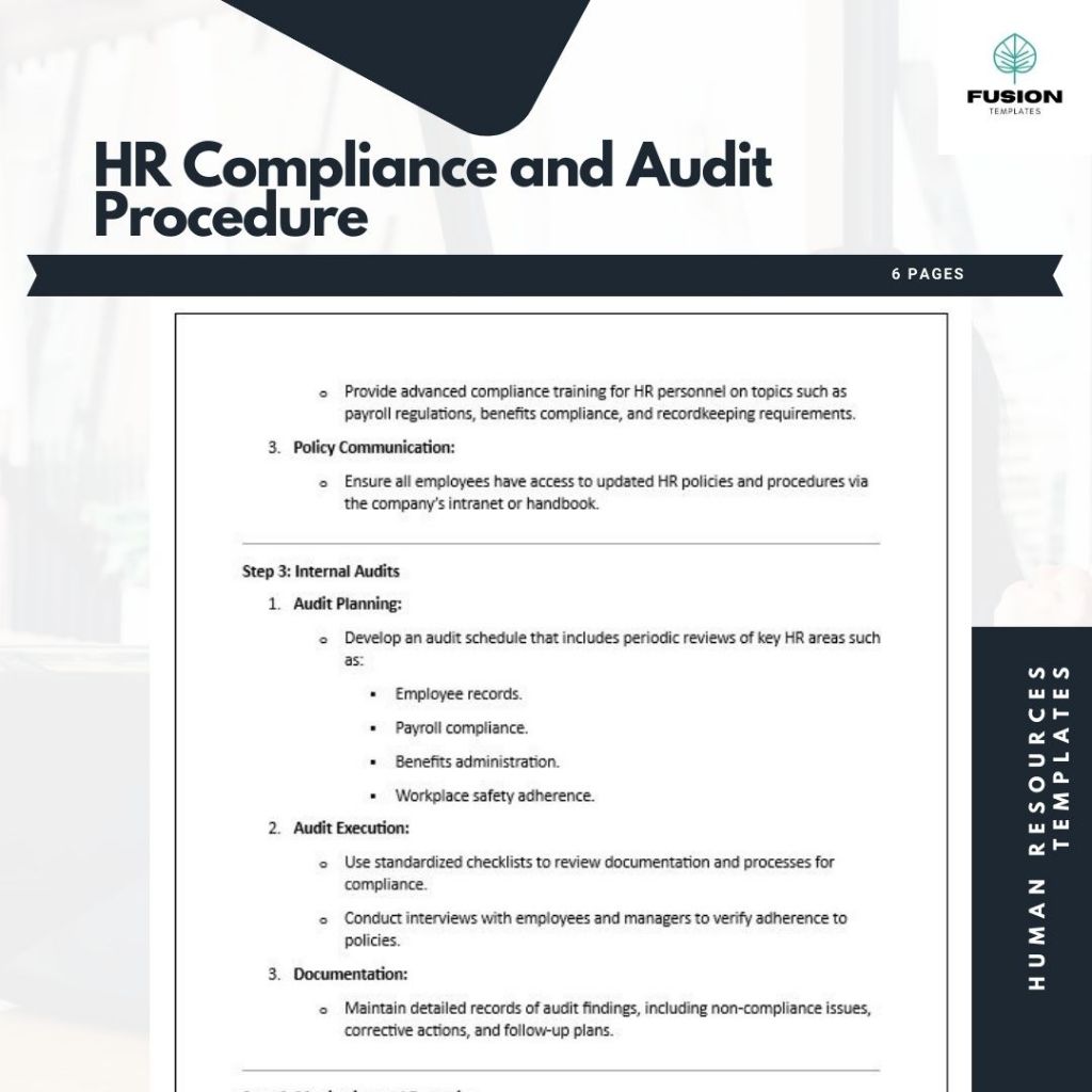 HR Compliance and Audit Procedure