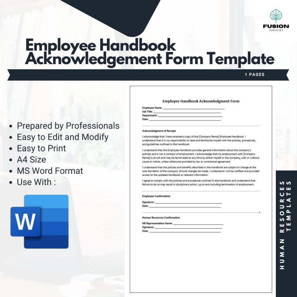 Employee Handbook Acknowledgment Form