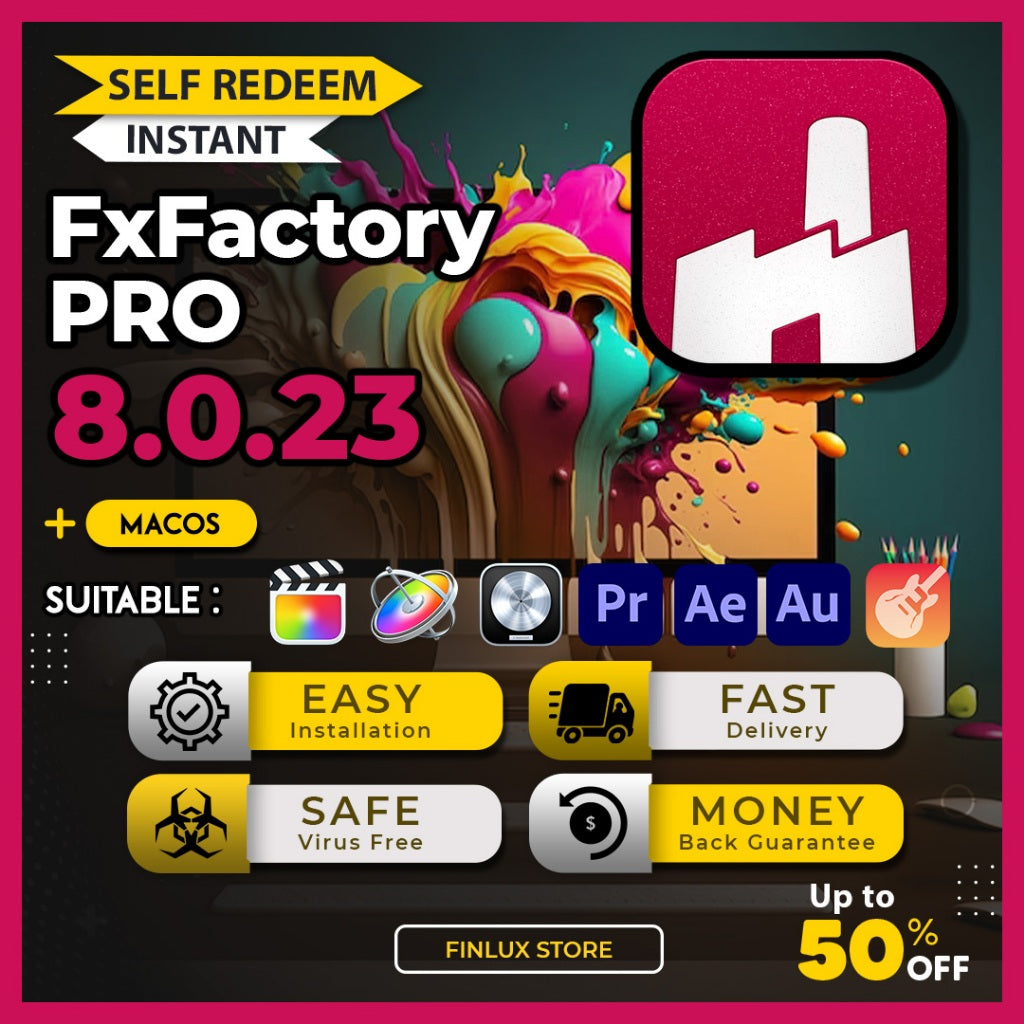 [SELF REDEEM] FxFactory Pro v8.0.23 Latest Full Version Plugins For FCP/Pr/Ae/Au/Logic/GarageBand/DaVinci For McOS