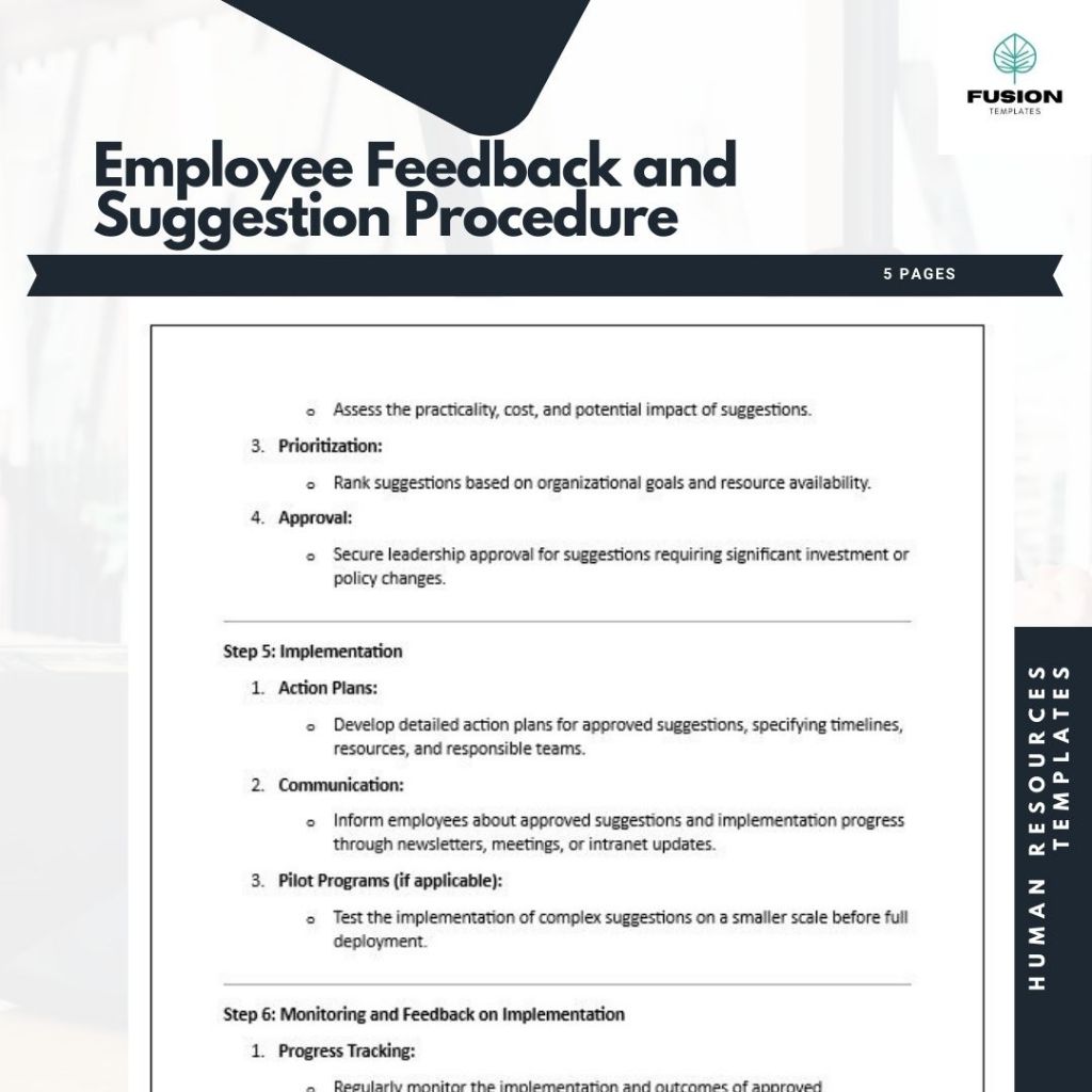 Employee Feedback and Suggestion Procedure