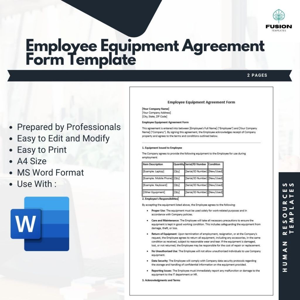 Employee Equipment Agreement Form