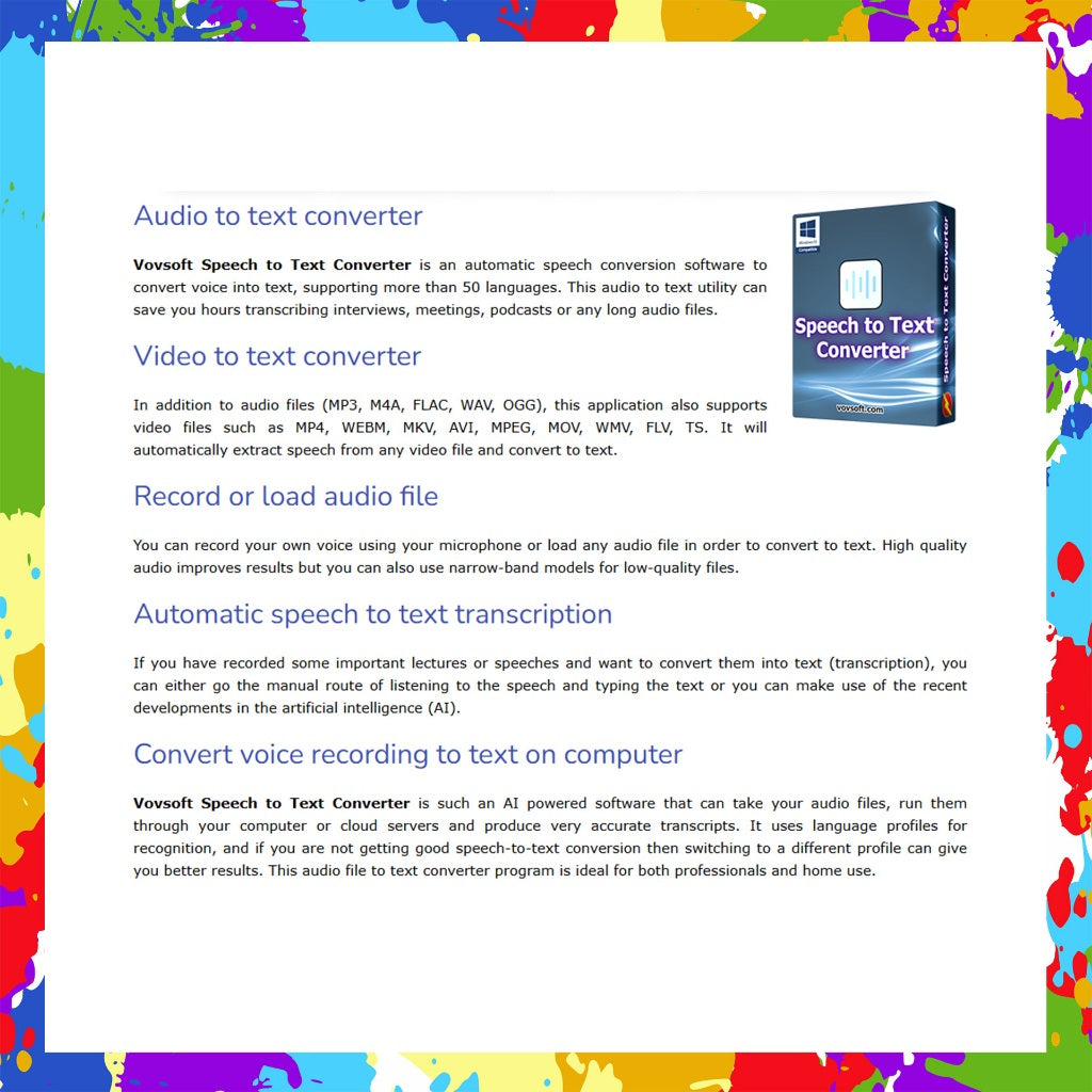 [SELF REDEEM] VovSoft Speech to Text Converter v5.5 Latest 2025 Lifetime For Windows