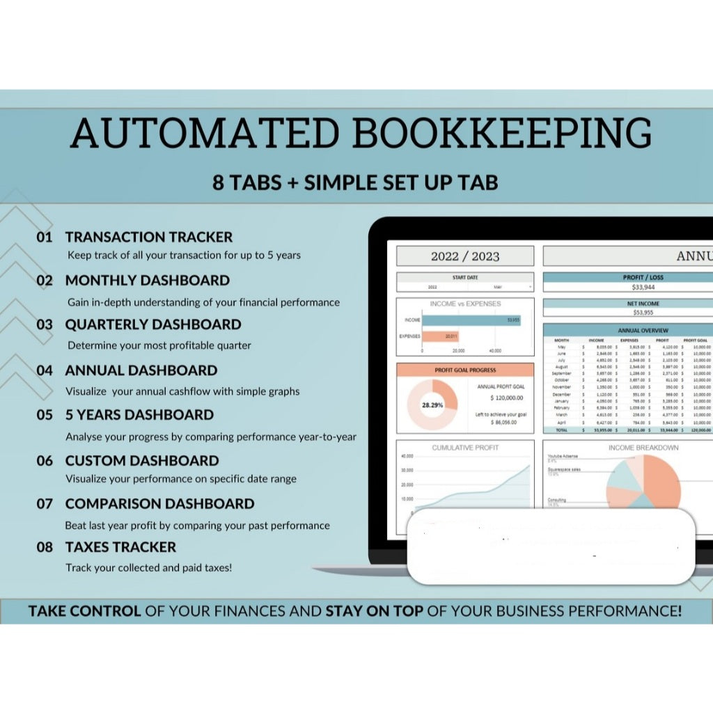 Small Business Management Bundle – All Automated Bookkeeping, Customer, Order & Inventory Tracker Spreadsheet in Excel